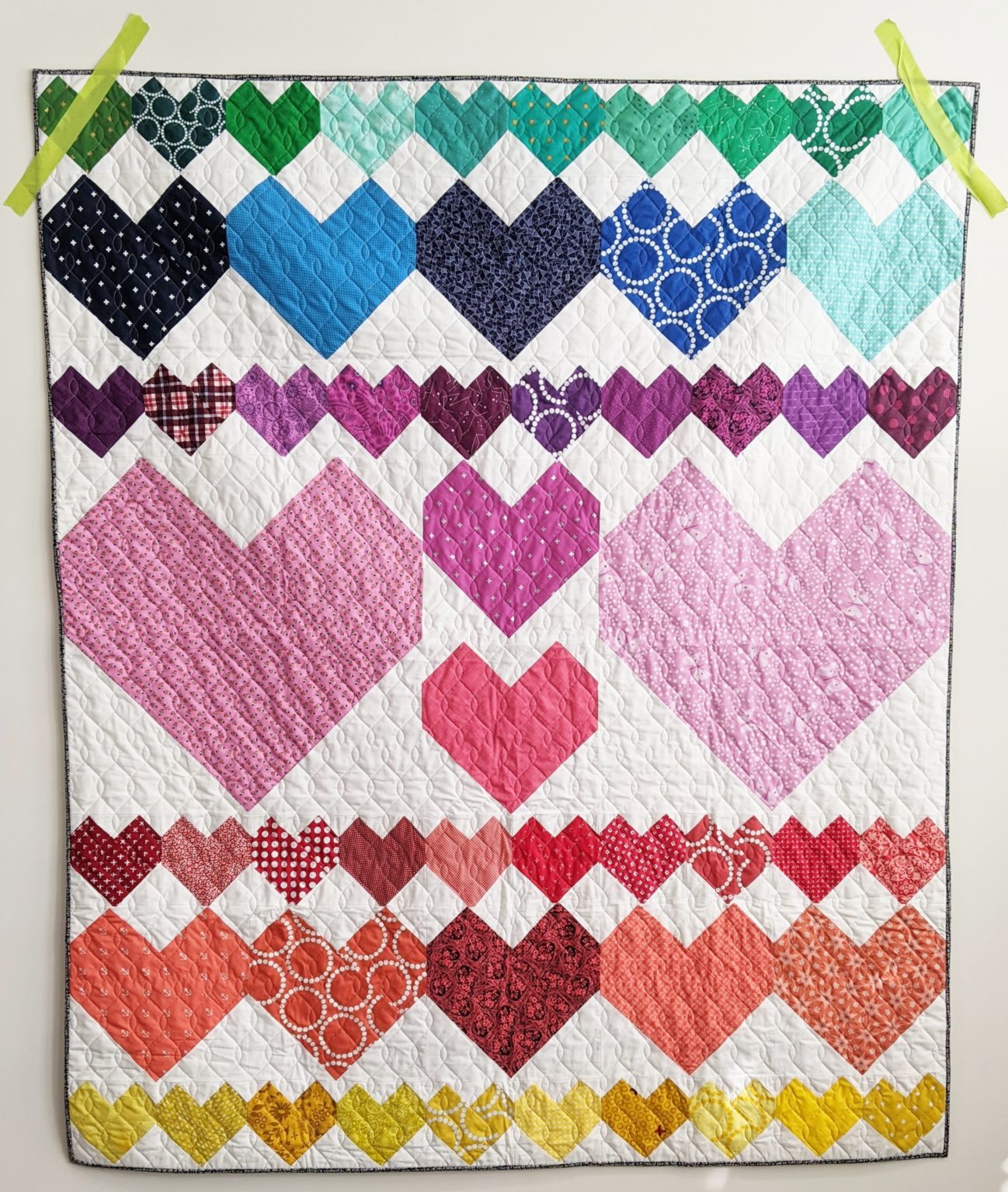 Tenture Murale Quiltée Cœurs Thème Romantique Décoration Intérieure Neuve