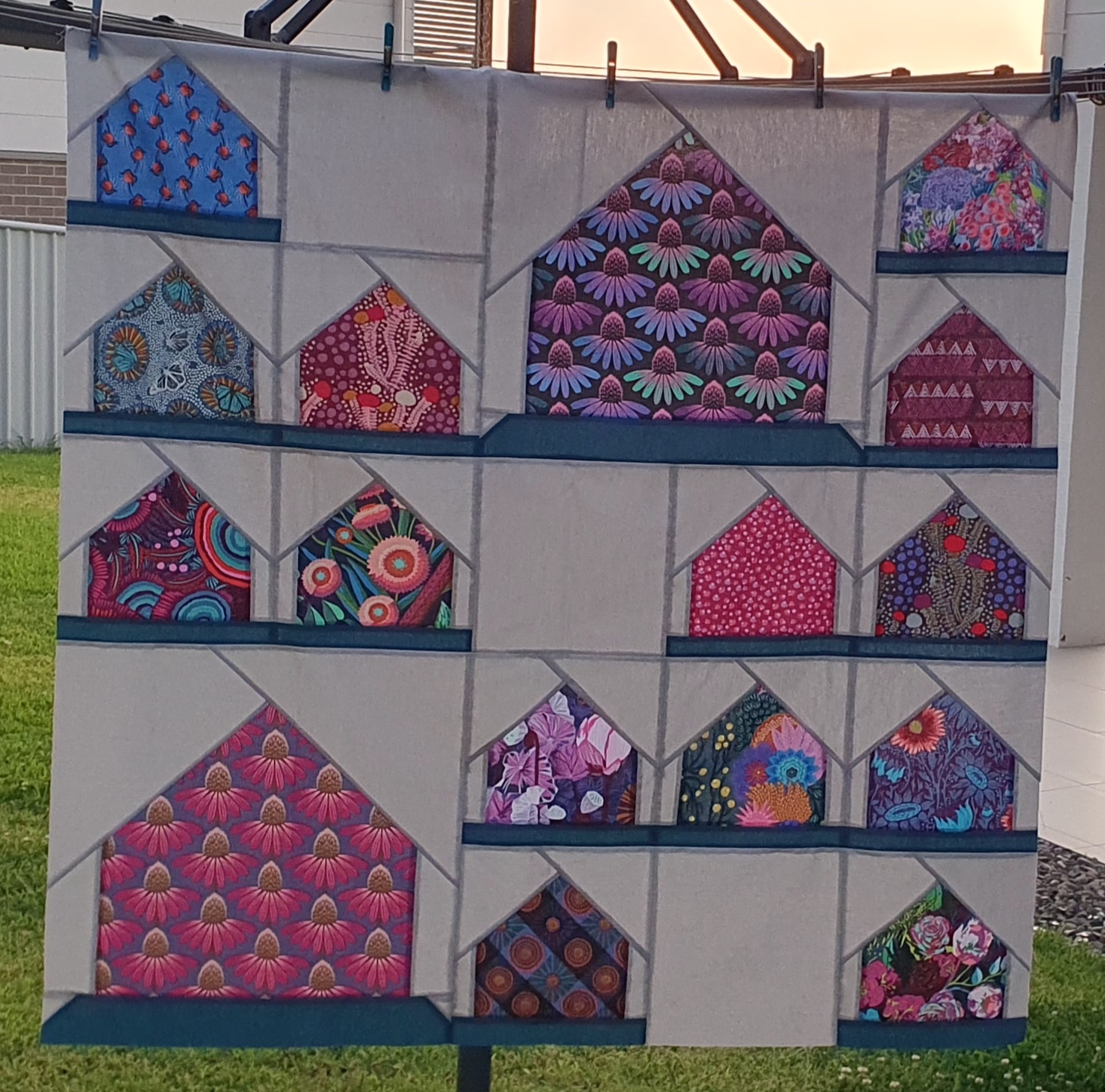 Nest (the tester ones) slightly biased quilts