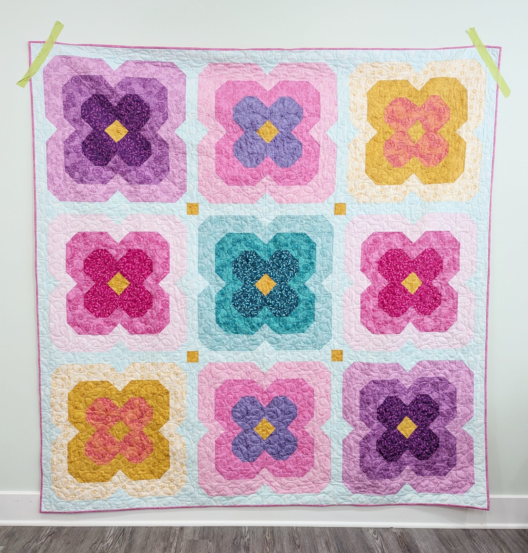 Rosy Posey (the color me pretty one) – slightly biased quilts